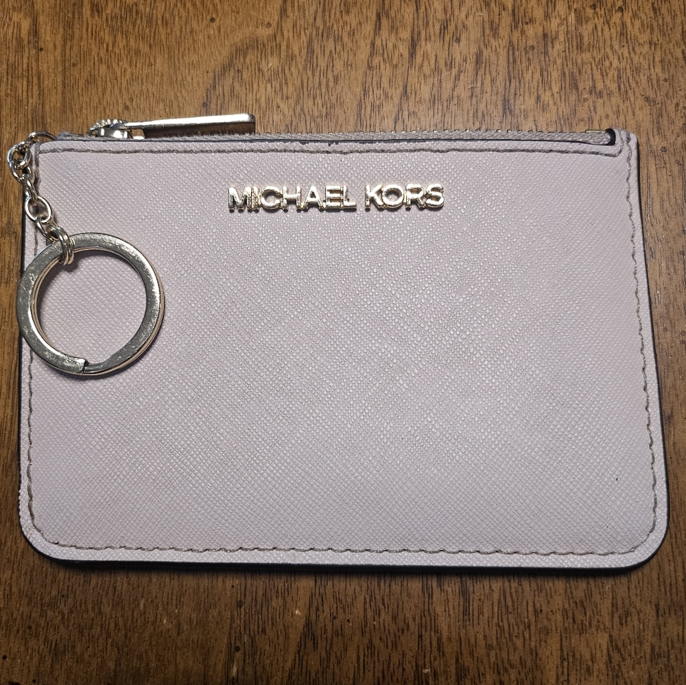 Michael Kors Jet Set Travel Small Coin Pouch ID Wallet Saffiano Leather EUC